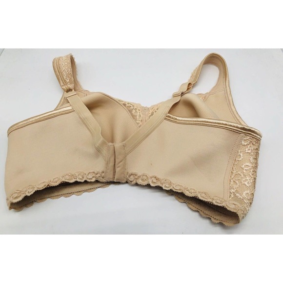 PLAYTEX 18 Hour Bra 38DDD Air Form Comfort NUDE beige Lace Wire-free B1 - Picture 5 of 8